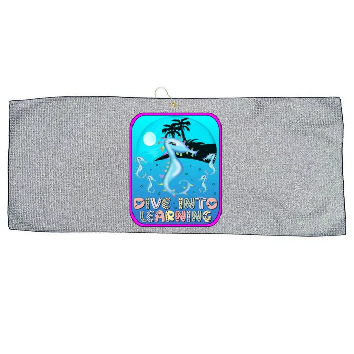 Seahorse Swimming Cute Gift Large Microfiber Waffle Golf Towel