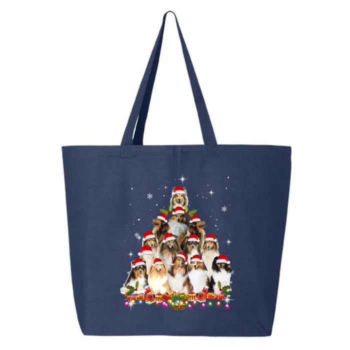 Shetland Sheepdog Christmas Tree Dog Santa Xmas Funny Pajama Gift 25L Jumbo Tote