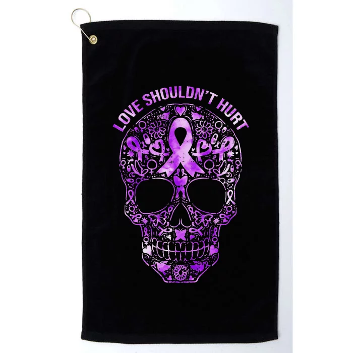 Sugar Skull Calavera Domestic Violence Awareness Platinum Collection Golf Towel