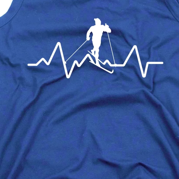 Skiing Skiers Cute Gift Ski Skier Heartbeat For Skiing Bum Great Gift Tank Top