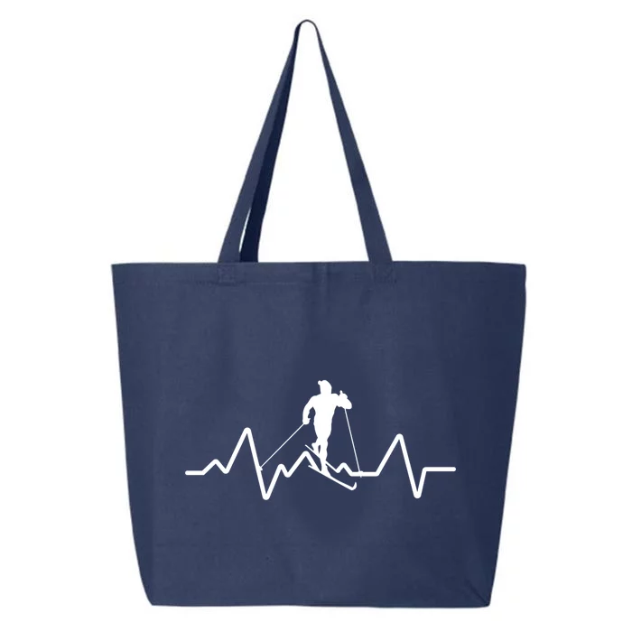 Skiing Skiers Cute Gift Ski Skier Heartbeat For Skiing Bum Great Gift 25L Jumbo Tote