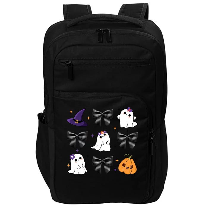 Spooky Season Cute Boo Ghost Coquette Halloween Impact Tech Backpack