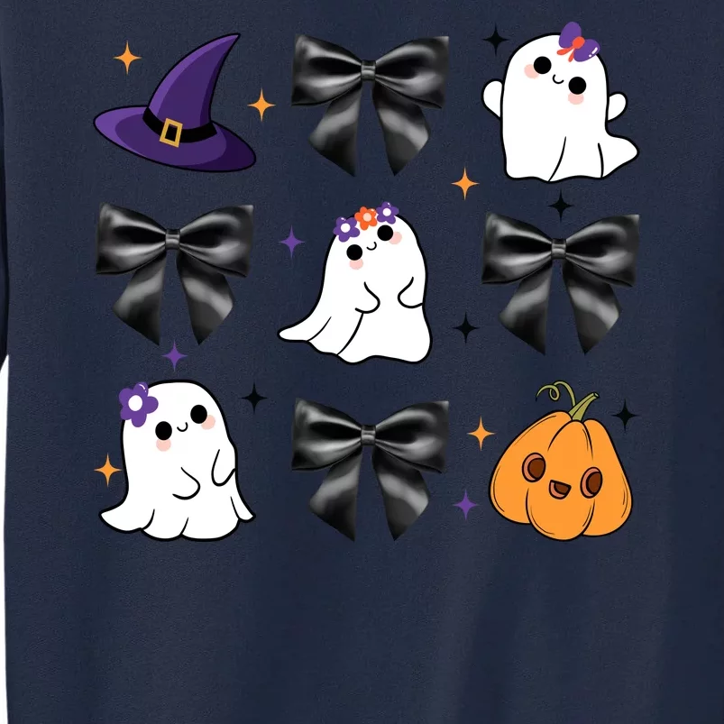 Spooky Season Cute Boo Ghost Coquette Halloween Tall Sweatshirt