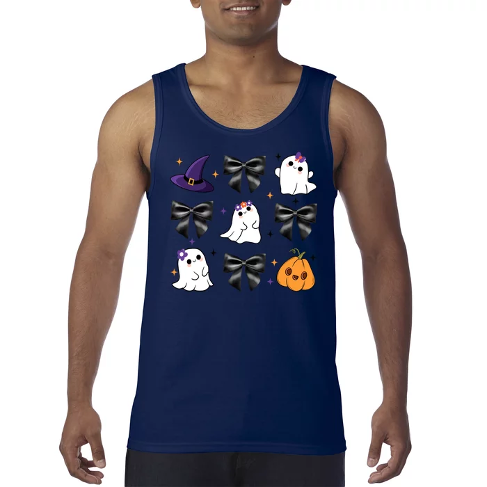 Spooky Season Cute Boo Ghost Coquette Halloween Tank Top