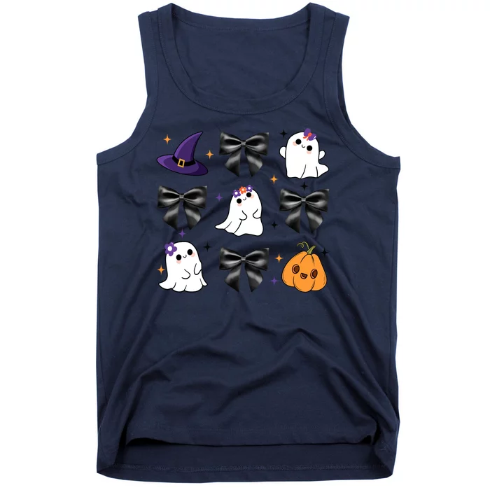 Spooky Season Cute Boo Ghost Coquette Halloween Tank Top