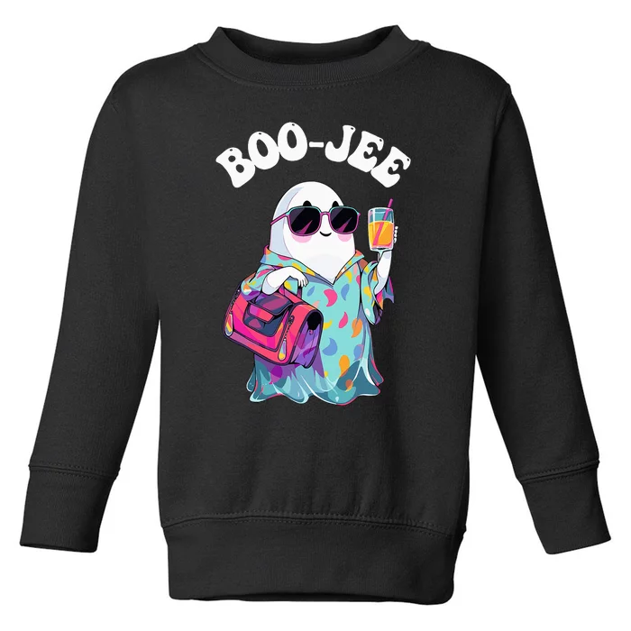 Spooky Season Cute Ghost Halloween Costume Boujee BooJee Toddler Sweatshirt