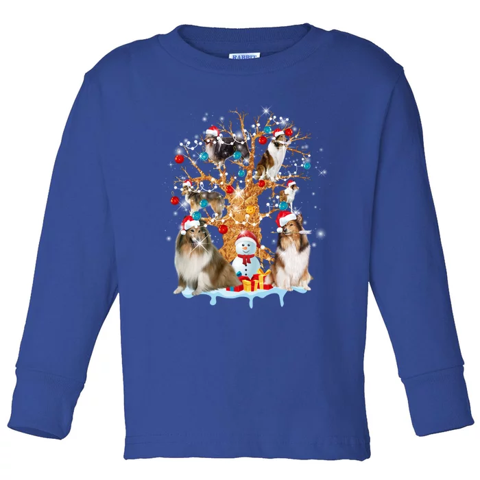 Shetland Sheepdog Christmas Tree Ornat Dog Lover Xmas Great Gift Toddler Long Sleeve Shirt