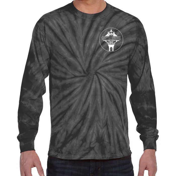 Seattle Strong Clean White Logo Outline Tie-Dye Long Sleeve Shirt