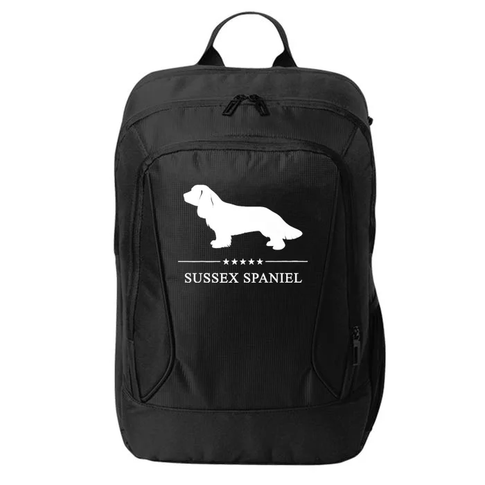 Sussex Spaniel Dog White Silhouette Premium City Backpack