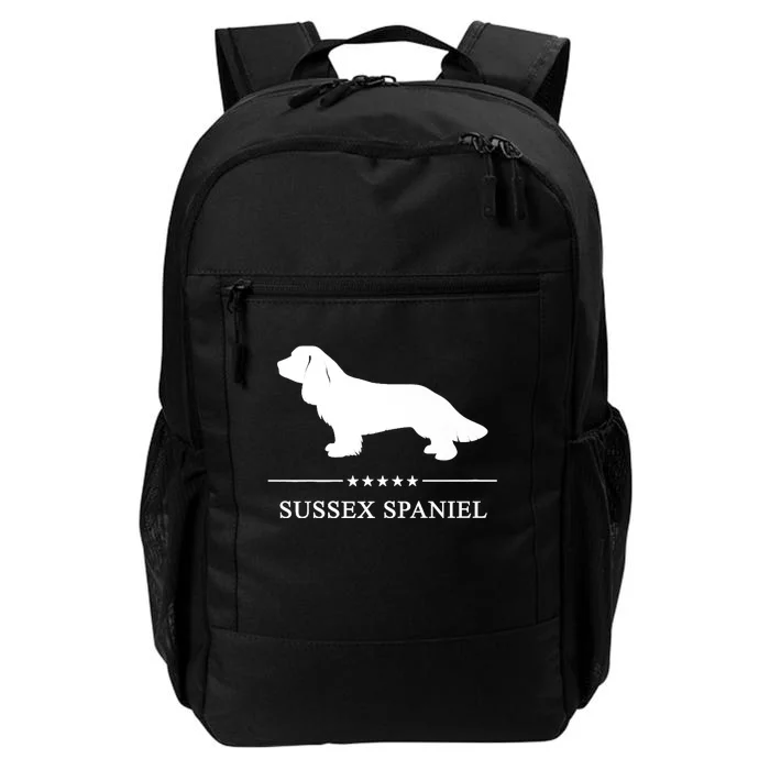 Sussex Spaniel Dog White Silhouette Premium Daily Commute Backpack