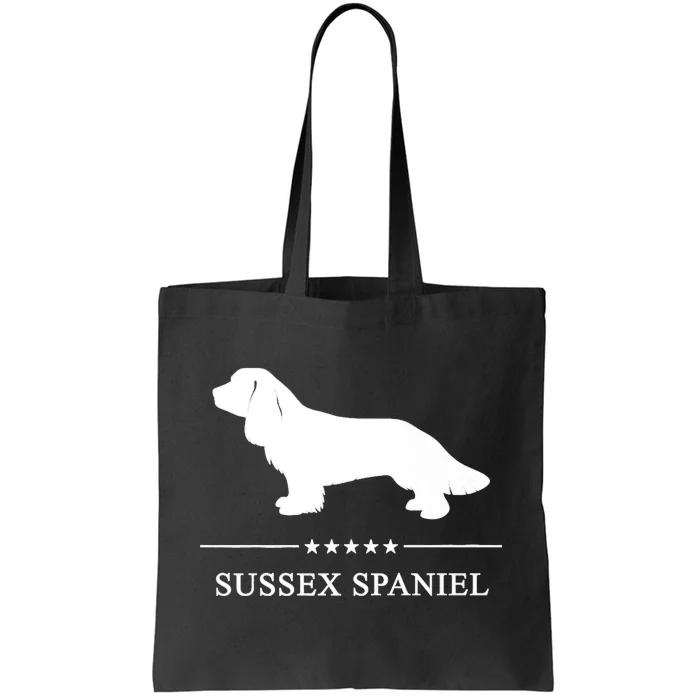 Sussex Spaniel Dog White Silhouette Premium Tote Bag