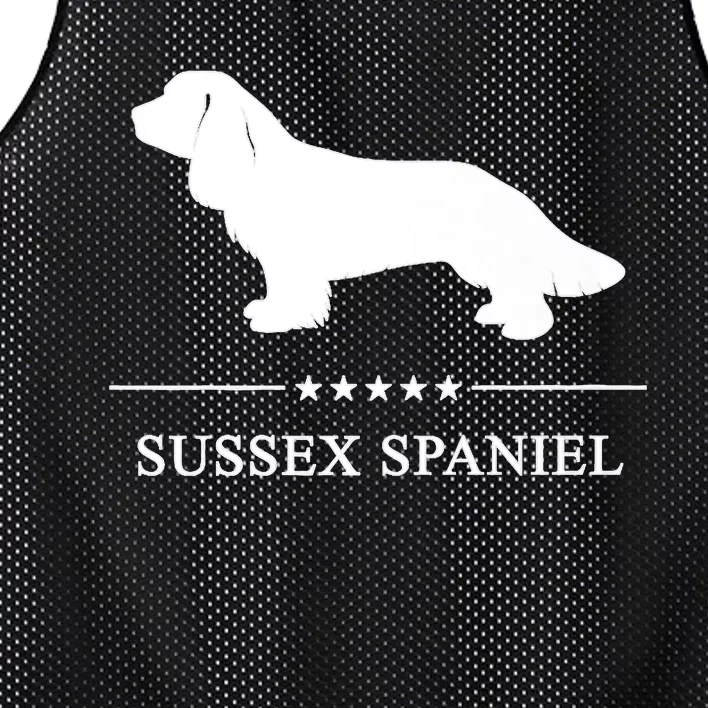 Sussex Spaniel Dog White Silhouette Premium Mesh Reversible Basketball Jersey Tank