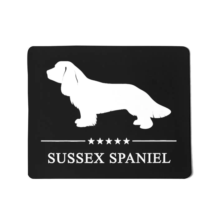 Sussex Spaniel Dog White Silhouette Premium Mousepad