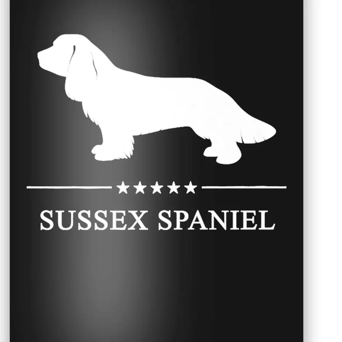 Sussex Spaniel Dog White Silhouette Premium Poster