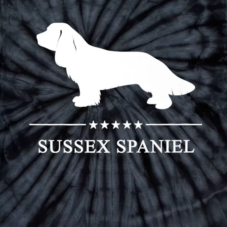 Sussex Spaniel Dog White Silhouette Premium Tie-Dye T-Shirt