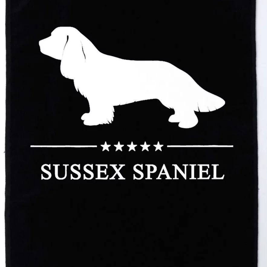 Sussex Spaniel Dog White Silhouette Premium Platinum Collection Golf Towel