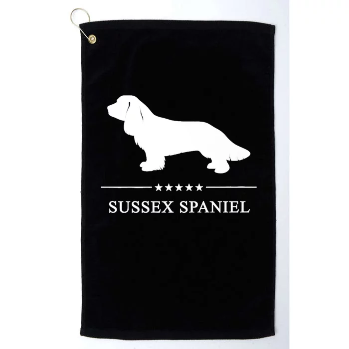 Sussex Spaniel Dog White Silhouette Premium Platinum Collection Golf Towel