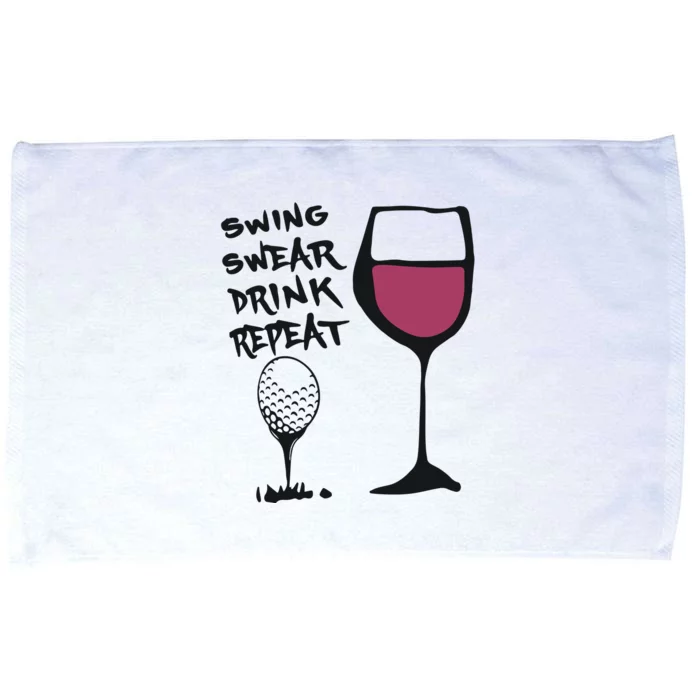 Swing Swear Drink Repeat Golf & Wine Wome Microfiber Hand Towel