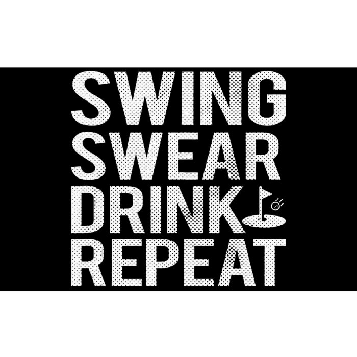 Swing Swear Drink Repeat Funny Golf Bumper Sticker