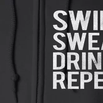 Swing Swear Drink Repeat Funny Golf Full Zip Hoodie