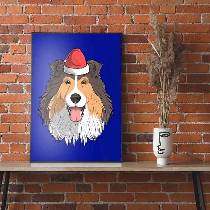 Shetland Sheepdog Dog Santa Claus Christmas Xmeaningful Giftmas Holiday Cool Gif Poster