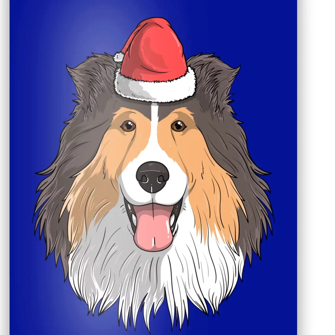 Shetland Sheepdog Dog Santa Claus Christmas Xmeaningful Giftmas Holiday Cool Gif Poster