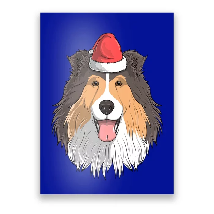 Shetland Sheepdog Dog Santa Claus Christmas Xmeaningful Giftmas Holiday Cool Gif Poster