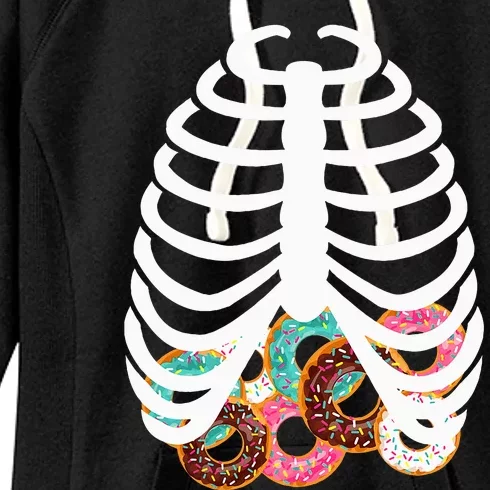 Spooky Skeleton Donut Costume for Halloween Festivities Women's Fleece Hoodie