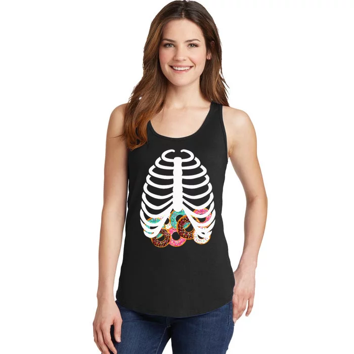 Spooky Skeleton Donut Costume for Halloween Festivities Ladies Essential Tank