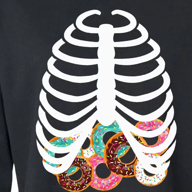 Spooky Skeleton Donut Costume for Halloween Festivities Cropped Pullover Crew