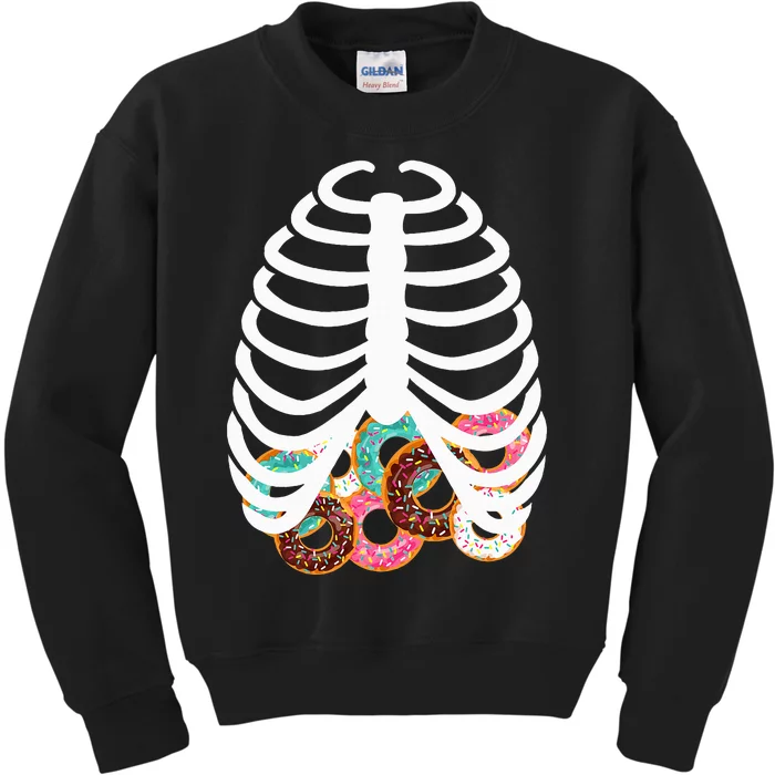 Spooky Skeleton Donut Costume for Halloween Festivities Kids Sweatshirt