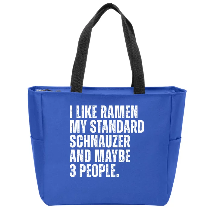 Standard Schnauzer Dog Owner Ramen Noodles Lover Funny Zip Tote Bag