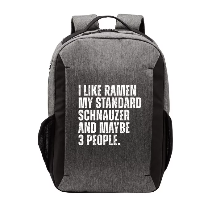 Standard Schnauzer Dog Owner Ramen Noodles Lover Funny Vector Backpack