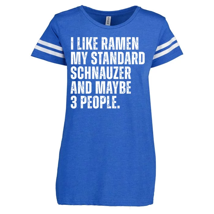 Standard Schnauzer Dog Owner Ramen Noodles Lover Funny Enza Ladies Jersey Football T-Shirt