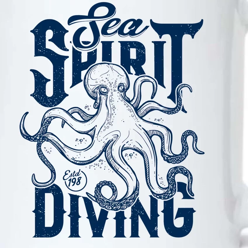 Sea Spirit Diving Funny Fishing Poster Black Color Changing Mug