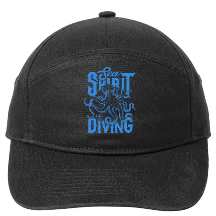 Sea Spirit Diving Funny Fishing Poster 7-Panel Snapback Hat