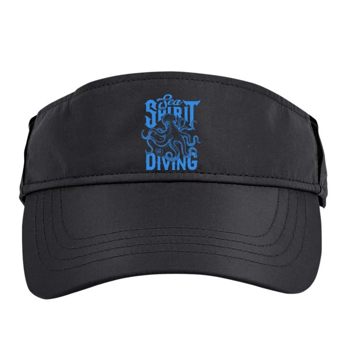 Sea Spirit Diving Funny Fishing Poster Adult Drive Performance Visor