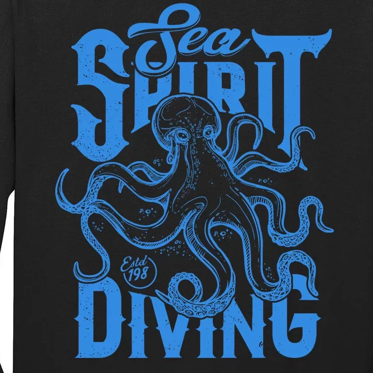 Sea Spirit Diving Funny Fishing Poster Tall Long Sleeve T-Shirt