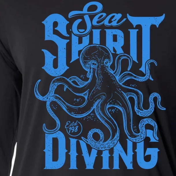 Sea Spirit Diving Funny Fishing Poster Cooling Performance Long Sleeve Crew