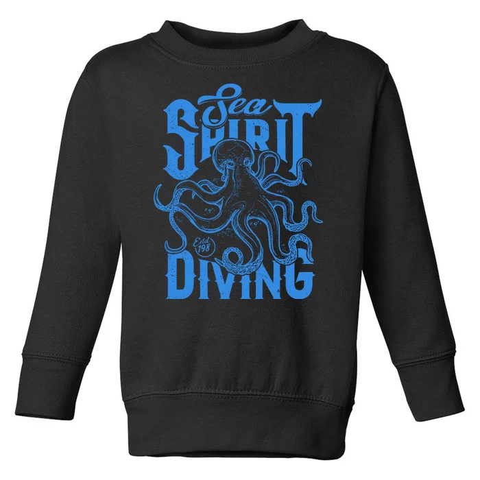 Sea Spirit Diving Funny Fishing Poster Toddler Sweatshirt