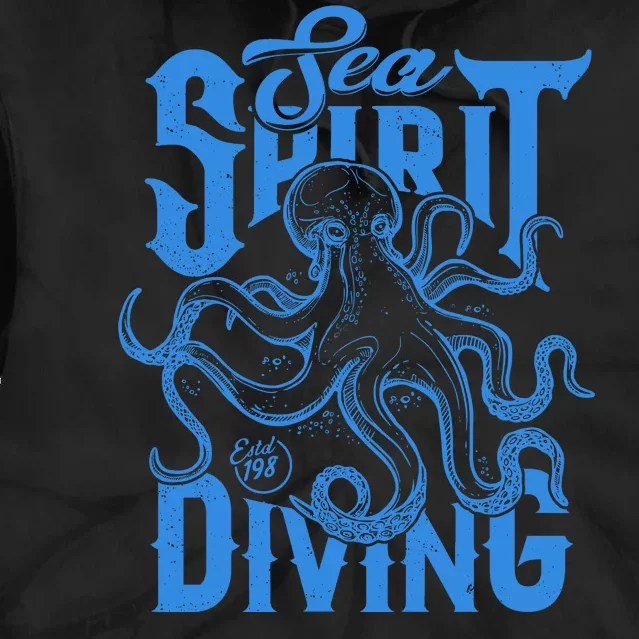 Sea Spirit Diving Funny Fishing Poster Tie Dye Hoodie