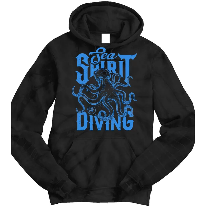 Sea Spirit Diving Funny Fishing Poster Tie Dye Hoodie