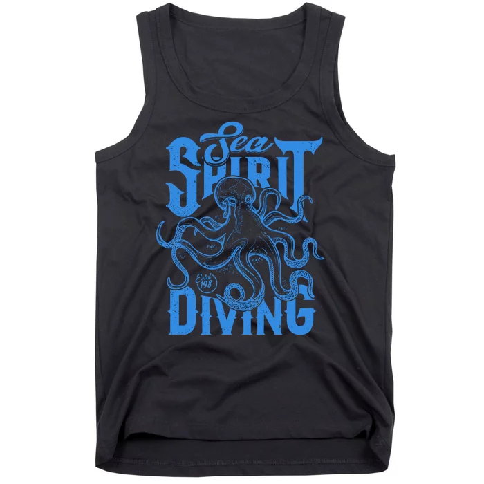 Sea Spirit Diving Funny Fishing Poster Tank Top