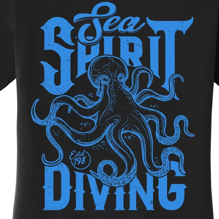 Sea Spirit Diving Funny Fishing Poster Women's T-Shirt