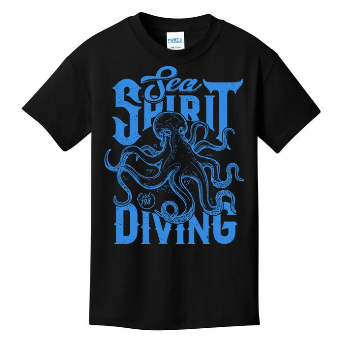 Sea Spirit Diving Funny Fishing Poster Kids T-Shirt