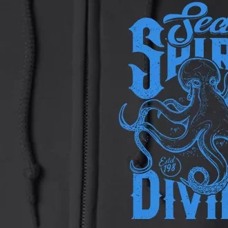 Sea Spirit Diving Funny Fishing Poster Full Zip Hoodie