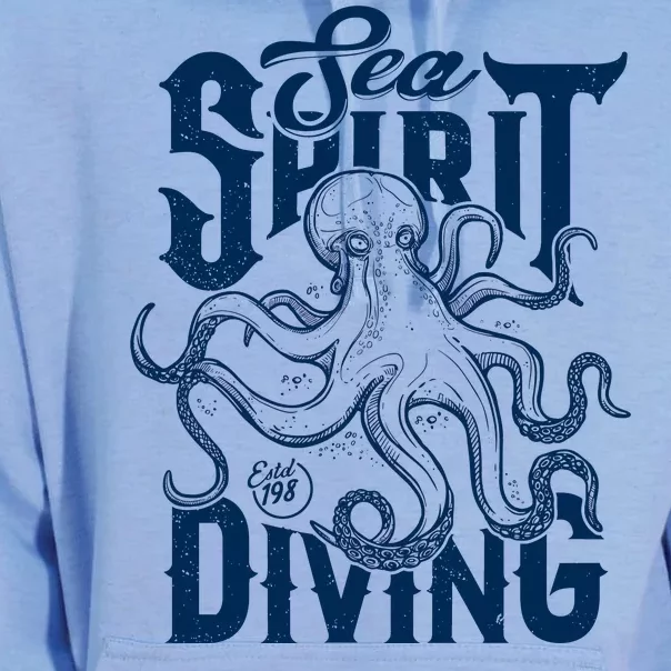 Sea Spirit Diving Funny Fishing Poster Unisex Surf Hoodie