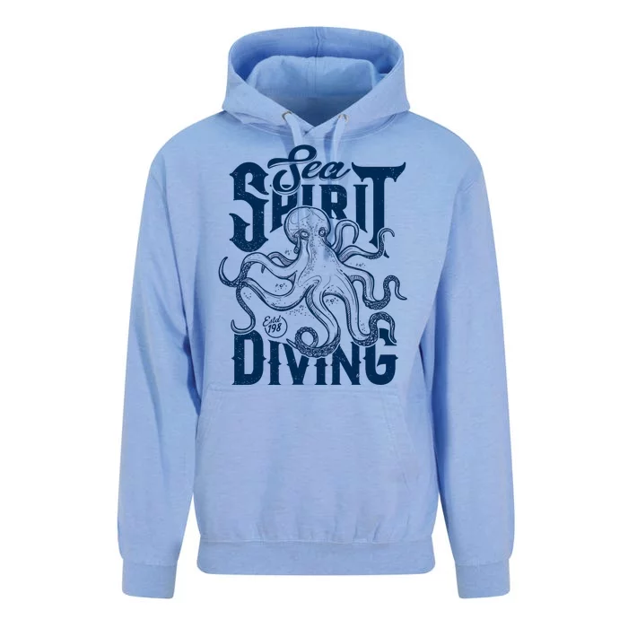 Sea Spirit Diving Funny Fishing Poster Unisex Surf Hoodie