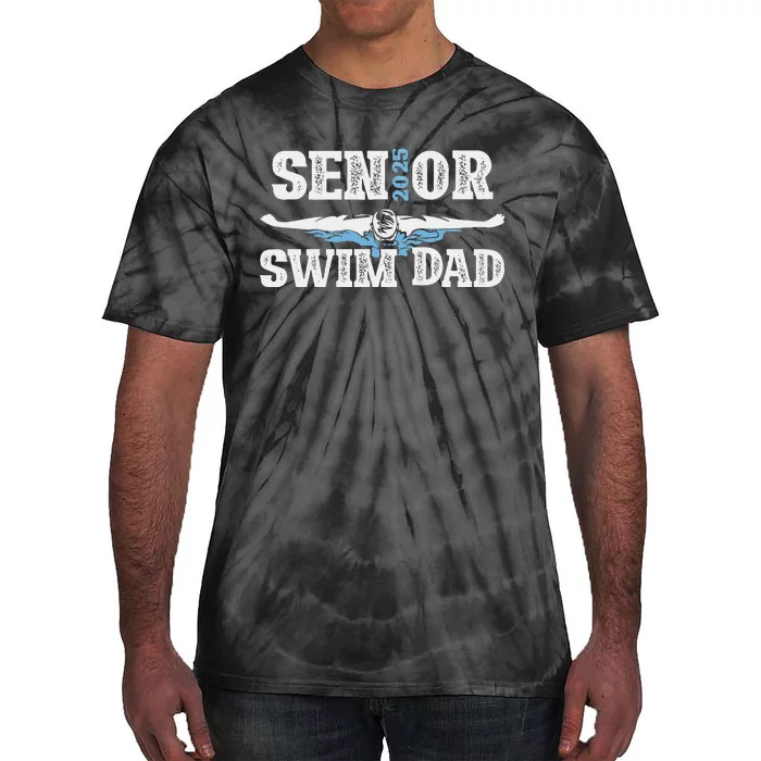 Swim Senior Dad 2025 Proud Swimming Senior Father 2025 Tie-Dye T-Shirt