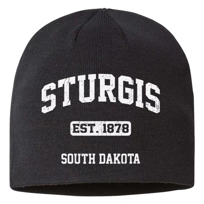 Sturgis South Dakota SD vintage State Athletic style 8 1/2in Sustainable Knit Beanie